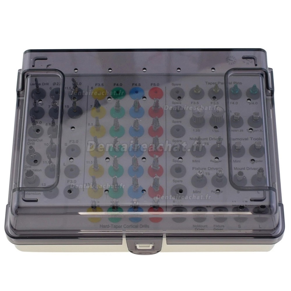 Kit chirurgical pour implants coniquesu universel, guide, forets hélicoïdaux, instruments, style Hiossen OSSTEM